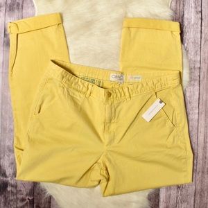 NWT anthropology yellow relaxed pants size 32